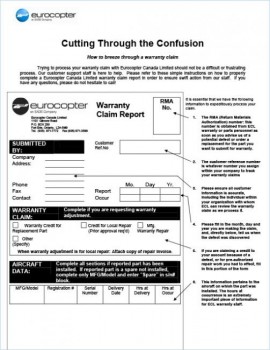 Warranty Claim Report Instructions