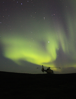 Helicopter Northern Lights